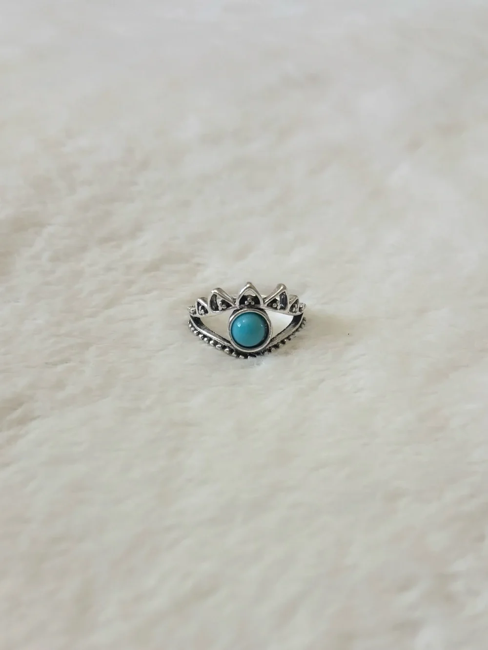 5/$15 🩷 MUST BUNDLE Silver Boho Turquoise Crown Ring